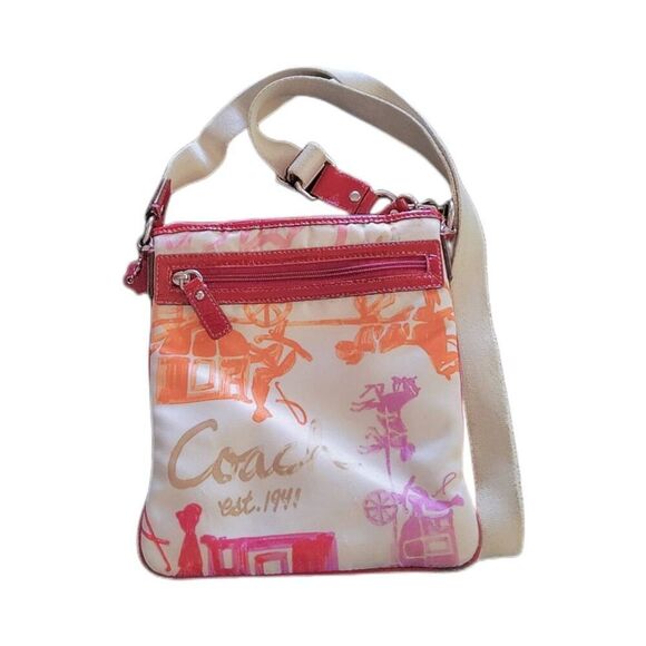 COACH1941 Nylon Multi-Print Small Shouldsr/Messenger Bag Purse - Picture 1 of 7